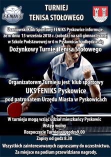 Turniej tenisa stołowego - plakat